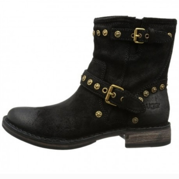 🚫SOLD🚫UGG Fabrizia Moto boots oiled leather/suede - Picture 2 of 13